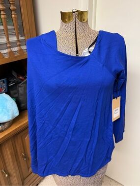 Halogen Royal Blue Long Sleeve Boat Neck Knit Top Women’s XXL NWT